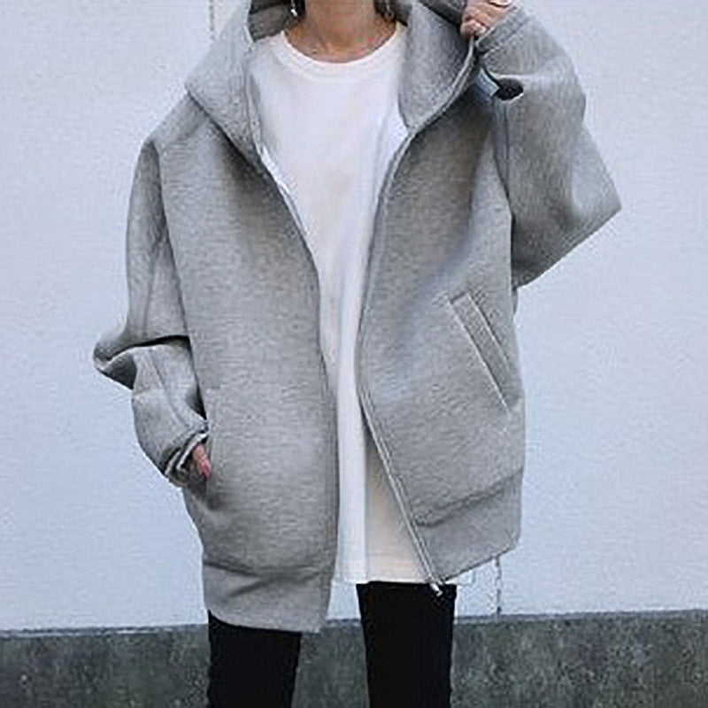 Zipper Hooded Long Fleece Wholesale Womens Sweatshirts