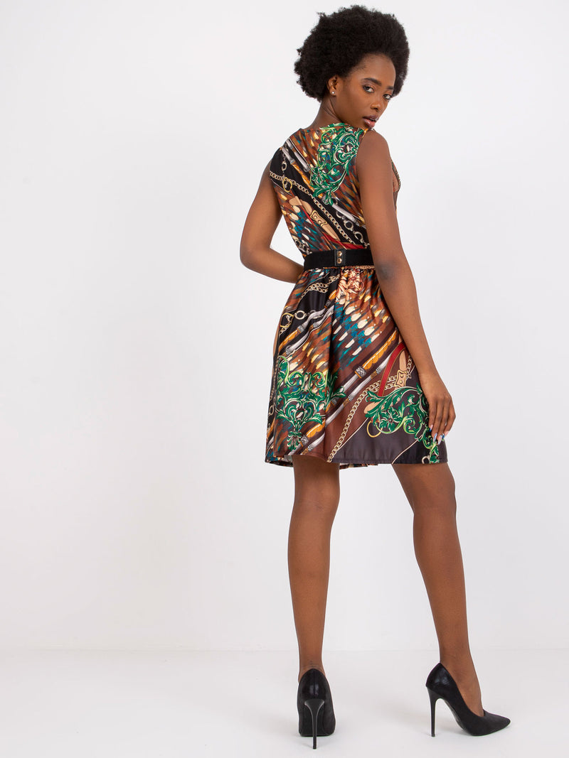 Fashion Printed Sleevelss V Neck Sundresses Elegant Tank Dress Business Casual Wholesale Dresses