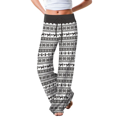 Elk Snowflake Wide Leg Sports Pants