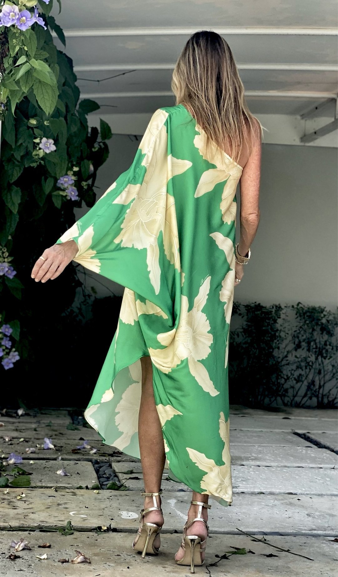 Butterfly Print One Shoulder Asymmetrical Hem Wholesale Beach Dresses Summer