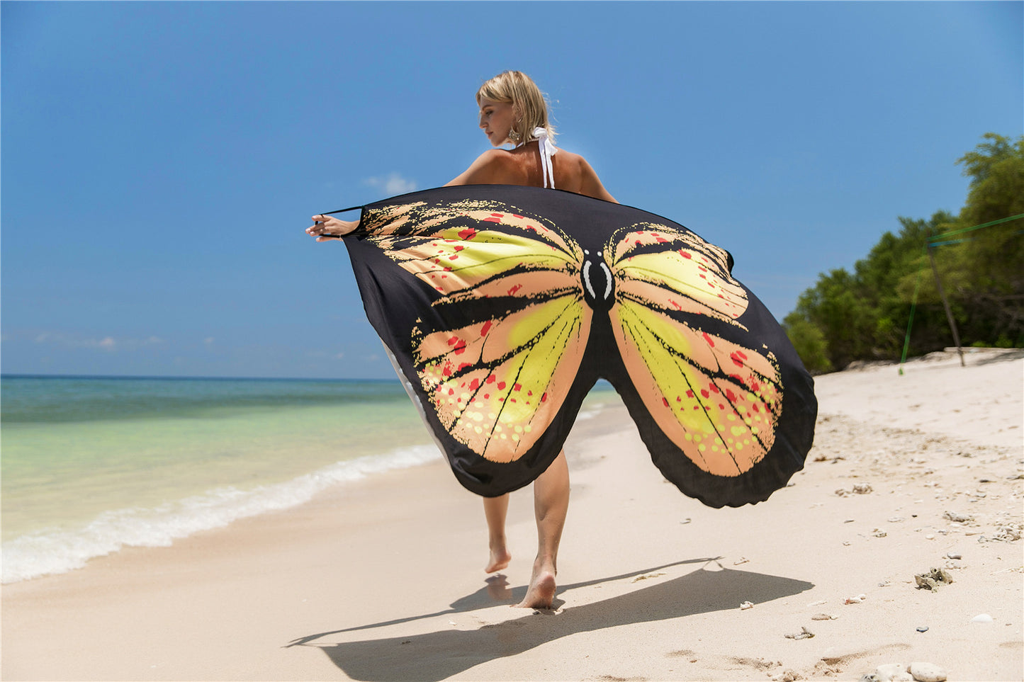 Butterfly Printed Vacation Dress Shawls Wholesale Dresses Special Design