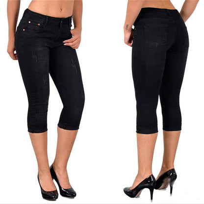 Revers Casual Wholesale Women Capri Jeans