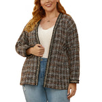 Wholesale Checked Woolen Plus Size Coat Women