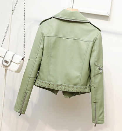 PU Rivet Zipper Epaulette Wholesale Coats And Jackets For St. Patrick'S Day