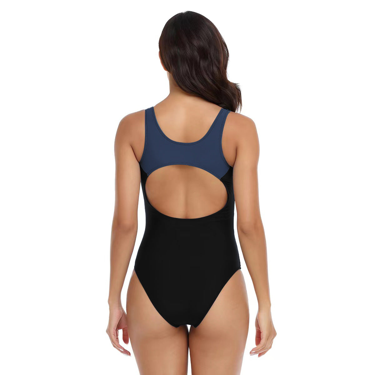 Stitching Contrast Color Cutout Diving Competitive One-Piece Swimsuit Wholesale Women'S Clothing