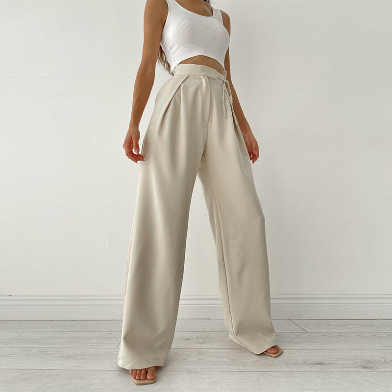 High-Waist Loose Straight-Leg Wide-Leg Trousers Wholesale Women Pants