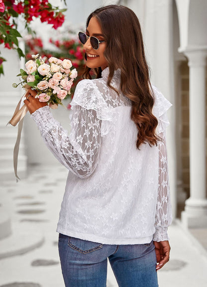 Lace Pullover Elegant Commuter Long-Sleeved Top Wholesale Women'S Tops