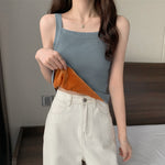 Sexy Solid Color Slim Fit Knitted Camisole Wholesale Womens Tops