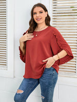 Chiffon Half-Sleeve T-Shirts Solid Color Casual Loose Wholesale Plus Size Clothing