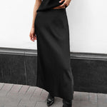 Women'S Solid Color Satin Fishtail A-Line Skirt Wholesale Skirts