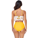 High Waist Floral Print Ruffled Bikini Sets Swimsuit Wholesale Womens Swimwear