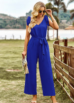Lace-Up Sleeveless Solid-Color Temperament Commuter Jumpsuit Wholesale Women'S Clothing