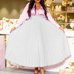 High-Waisted Large Hemline Mid-Length Pressed Pleated Draped Half-Body Skirt With Belt Wholesale Skirts