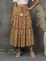 Bohemian Tassel Floral Wood Ear Trim Stitching High Waist Skirt Wholesale Women'S Bottoms