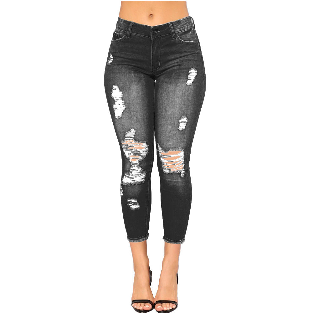 Sexy Ripped Slim Jeans Pants Wholesale Denim Pants