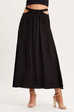 All-Match High Waist Hollow Solid Color Flowing Skirt Wholesale Women'S Bottom