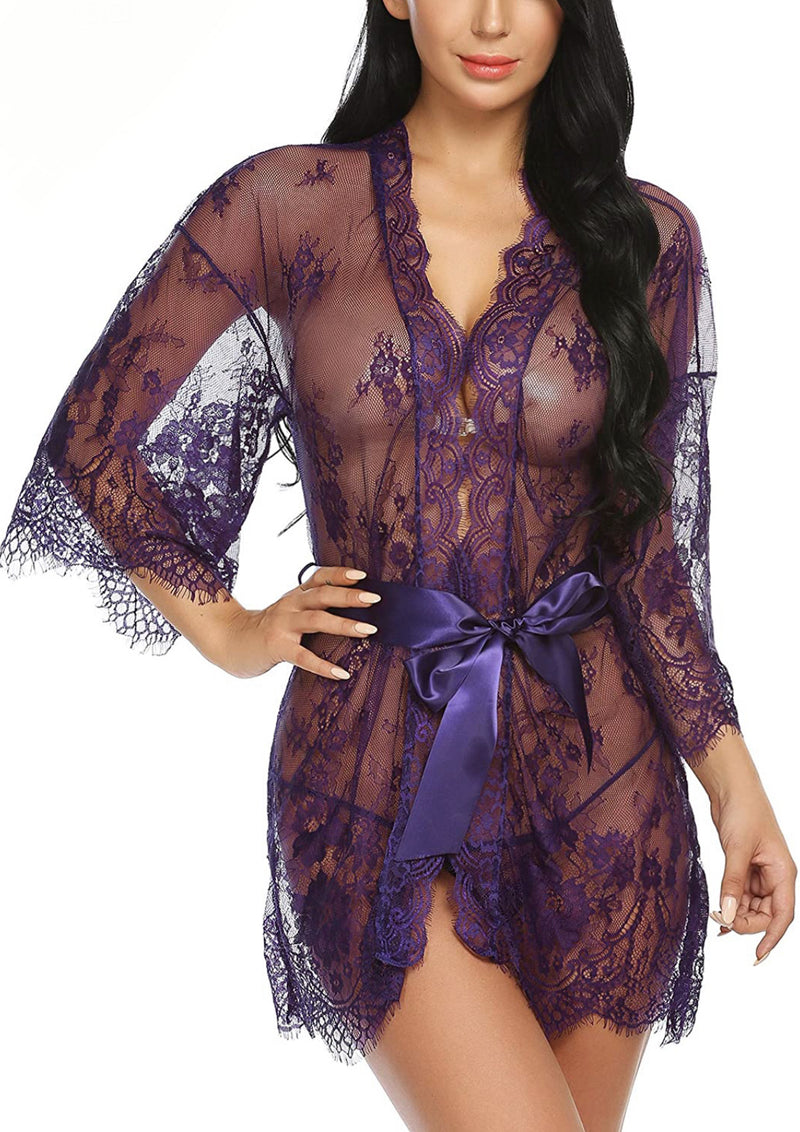Sexy Temptation Lace See-Through Nightgown Pajamas Wholesale Women'S Clothing