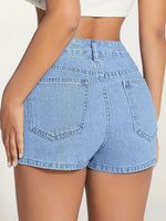 High Waist Asymmetric Street All-Match Denim Shorts Wholesale Women'S Bottom