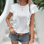 Fashion White Casual T-Shirt Tank Top Wholesale Womens Tops
