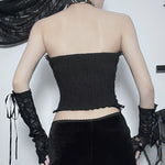 Sexy Dark Style Lace Slim Fit Tube Top Vest Corsets Wholesale Womens Tops