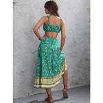 Boho Printed Spaghetti Straps Tops & Mid-Length Skirts Bohemian Suit Wholesale Women'S 2 Piece Sets