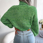 Fashion Turtleneck Loose Lantern Sleeve Knit Wholesale Sweaters