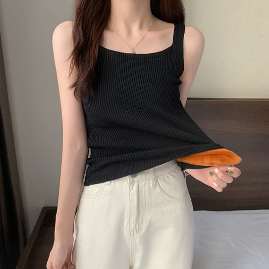 Sexy Solid Color Slim Fit Knitted Camisole Wholesale Womens Tops