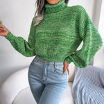 Fashion Turtleneck Loose Lantern Sleeve Knit Wholesale Sweaters