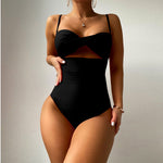 Sexy Solid Color Twist One Piece Swimsuit Wholesale Womens Swimwear