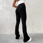 Casual Solid Color High Waist Package Hip Micro Flare Pants Wholesale Womens Clothing
