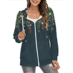 Fashion Gradient Zip Hoodie Coat Casual Long Sleeve Women Wholesale Jackets