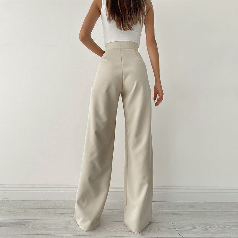 High-Waist Loose Straight-Leg Wide-Leg Trousers Wholesale Women Pants