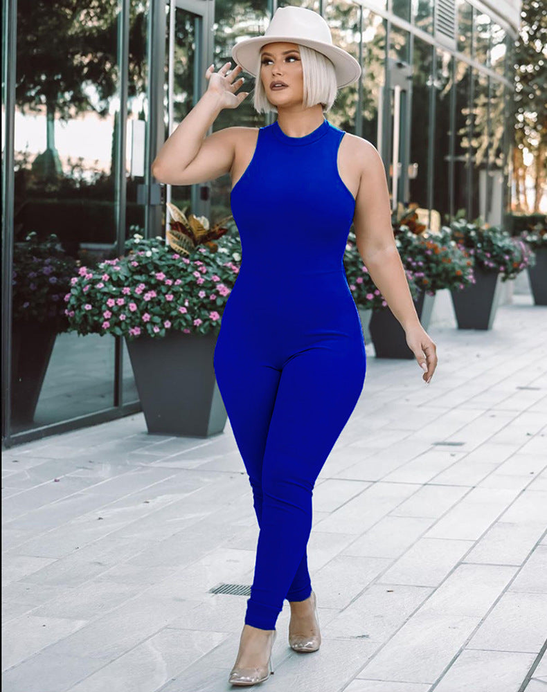 Solid Color Sleeveless Sexy Bodycon Jump Suit Wholesale Jumpsuits