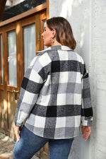 Plaid Casual Jackets Curvy Woolen Coats Wholesale Plus Size Clothing