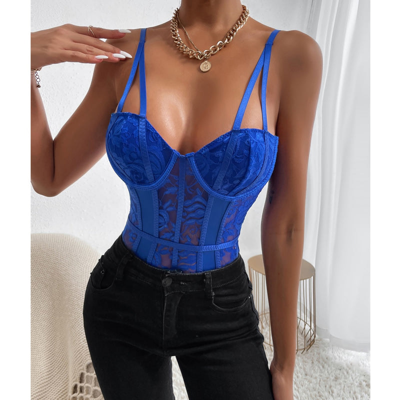 Perspective Sling Lace Stitching Niche Sexy Bodysuits Wholesale Women'S Clothing