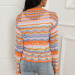 Casual Striped Knitted Hollow Single-Breasted Long Sleeve Wholesale Sweaters