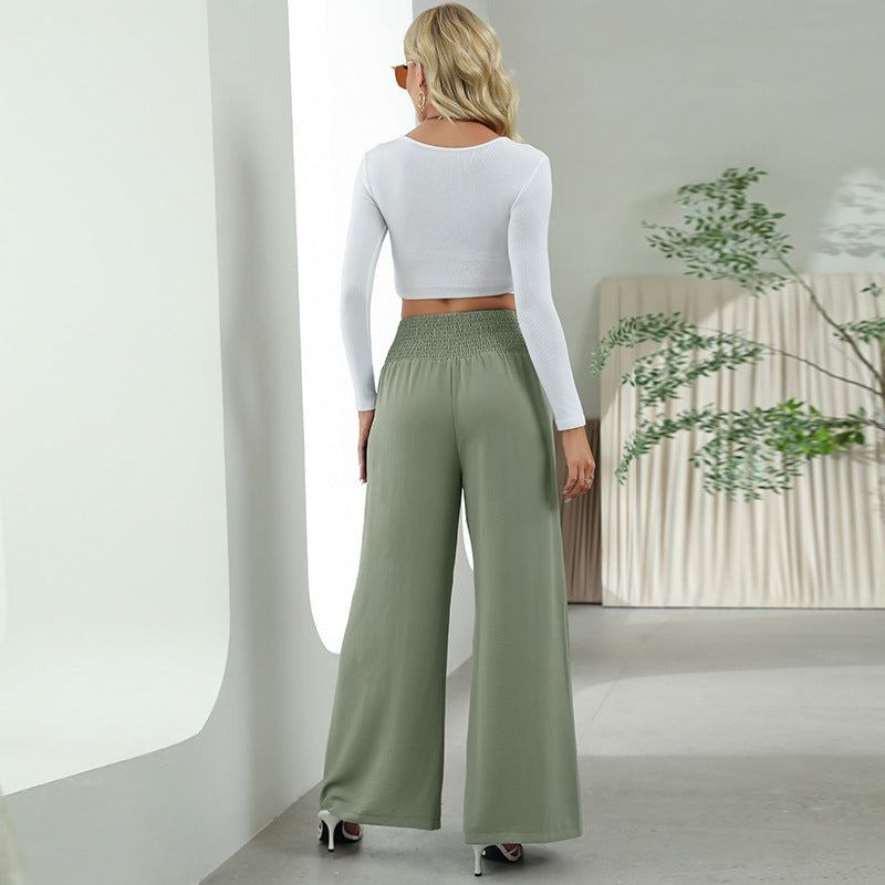 Fashion All-Match High Waist Wide-Leg Pants Casual Pants Wholesale Women'S Bottom