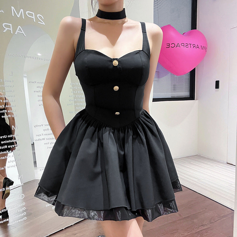 Slim Fit Wide Strap Off Shoulder Panel Low Cut Dress Wholesale Dresses