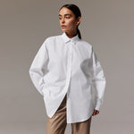 Fashion Solid Color Single-Breasted Lapel Long-Sleeved Shirt Wholesale Womens Shirts