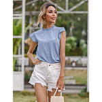 Floral Print Ruffle Sleeve T-Shirt Short Tank Top Wholesale Womens Tops