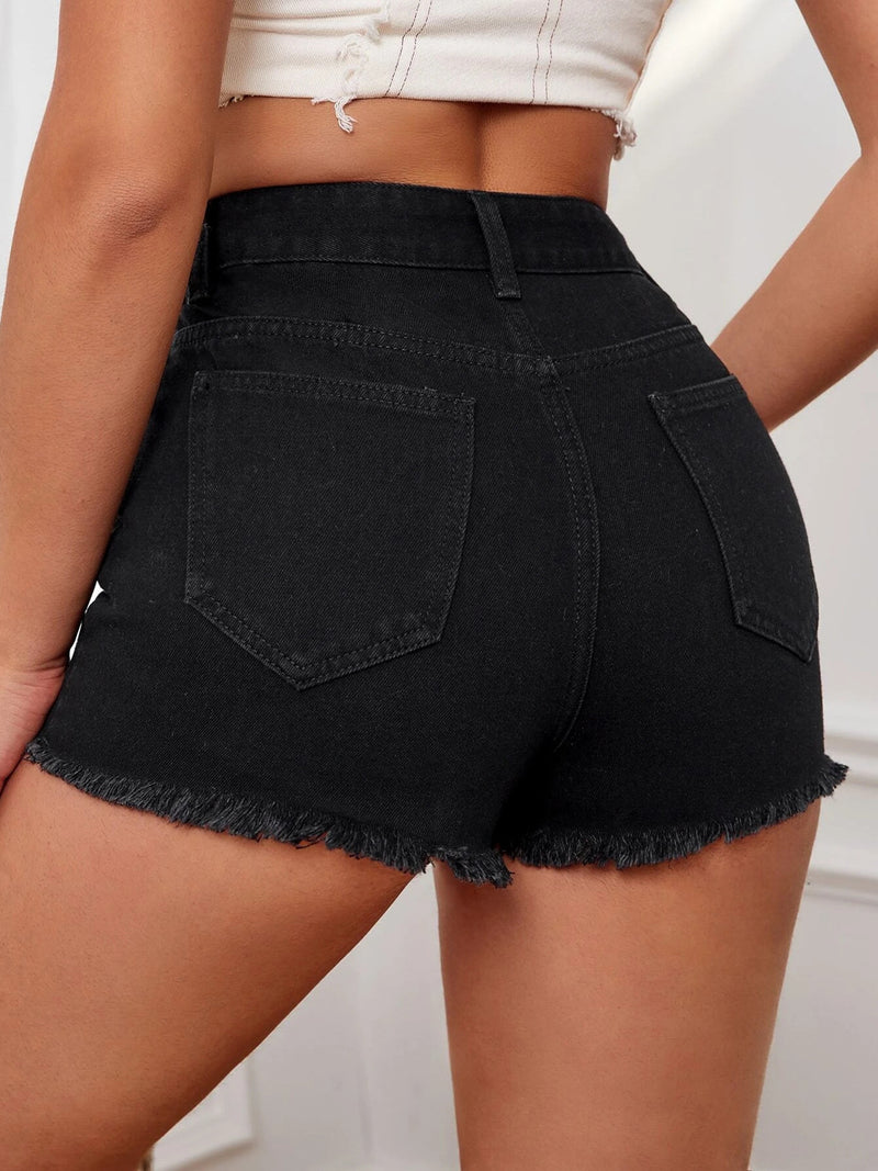 Ripped High Waist Irregular Casual Jeans Shorts Wholesale Women'S Bottom