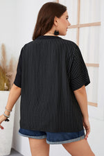 Striped Short-Sleeved Loose Short Sleeve T-Shirt Curvy Tops Wholesale Plus Size Clothing N5323021600025