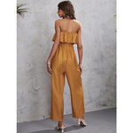Summer Ruffle Wide-Leg Tube Top Sexy Women Jump Suit Wholesale Jumpsuits