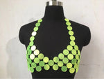 Solid Color Sequin Acrylic Metal Chain Stitching Hanging Neck Wrap Camisole Wholesale Womens Tops V5923041100032