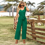 Lace-Up Sleeveless Solid-Color Temperament Commuter Jumpsuit Wholesale Women'S Clothing