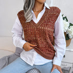 Fashion Twist V-Neck Knitted Sweater Vest Wholesale Knit Vests