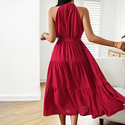 Elegant Solid Color Elegant Sleeveless Dress Wholesale Dresses