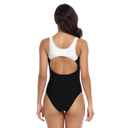 Stitching Contrast Color Cutout Diving Competitive One-Piece Swimsuit Wholesale Women'S Clothing