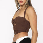 Summer Pleating Camisole Hollow Low-Cut Sexy Vests Wholesale Womens Tops