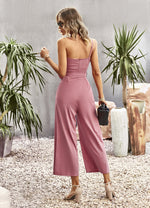 One-Shoulder Sleeveless Commuter Solid Color Slim Jumpsuit Wholesale Women'S Clothing